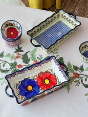 Double-Handled Baking Dish, Hand-Painted - detail 2