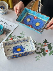Double-Handled Baking Dish, Hand-Painted - detail 3