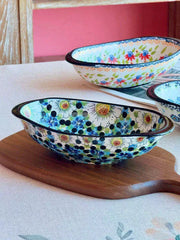 Ingot-Shaped Deep Ceramic Bowl, Hand-Painted - detail 1