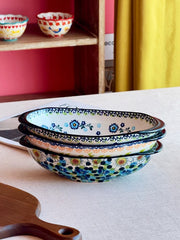 Ingot-Shaped Deep Ceramic Bowl, Hand-Painted - detail 2