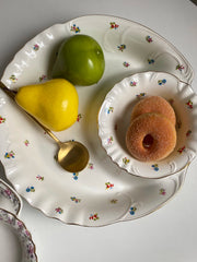 Small Camellia Divided Platter, 32 x 5.5 cm, Ceramic Serving Tray - detail 3
