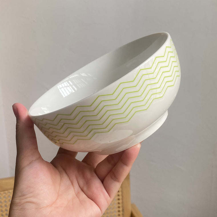 Green Pattern Ceramic Bowl, 6 Inch, 15 x 6.5 cm, Underglaze Decorative - detail 1
