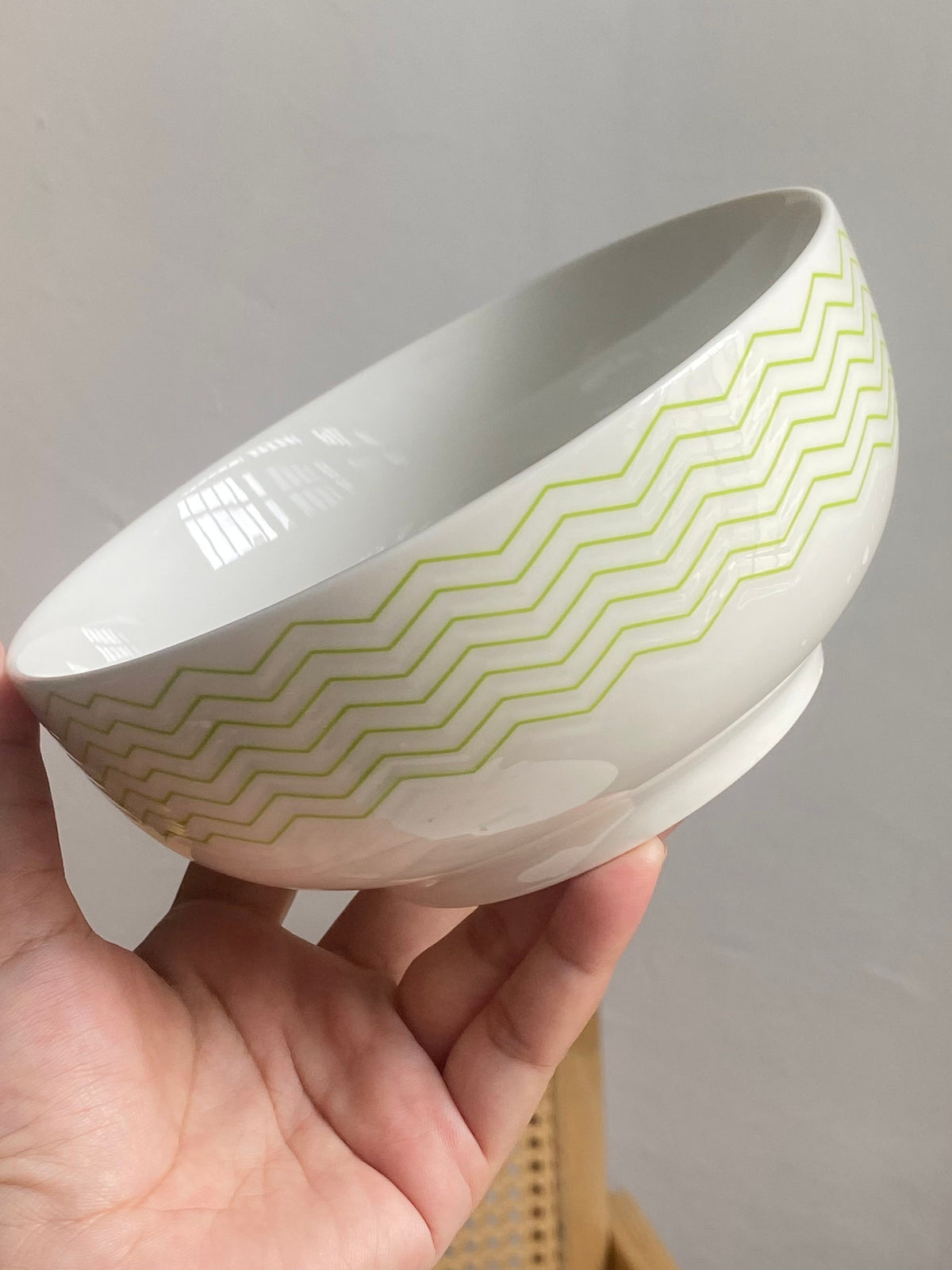Green Pattern Ceramic Bowl, 6 Inch, 15 x 6.5 cm, Underglaze Decorative - detail 3