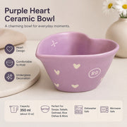 RD Purple Heart Ceramic Bowl, 350 ml, Underglaze Decoration - detail 1
