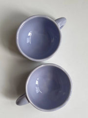 Purple Ceramic Cup with Small White Flowers, 200 ml, Hand-Painted - detail 3