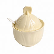 Cream Ceramic Seasoning Jar, Spice Container with Lid, Kitchen Storage - product view 1