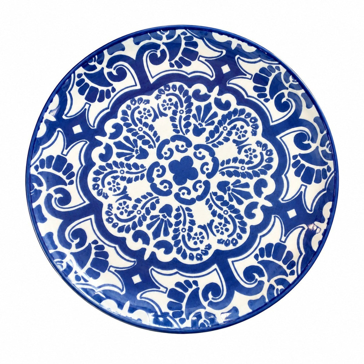 Blue Purple Auspicious Clouds Ceramic Plate 10.5 Inch, Underglaze Decorative Dinnerware - product view 1