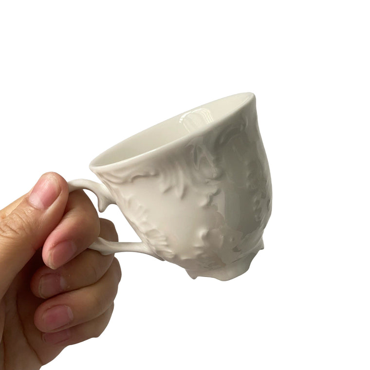 Fine Porcelain Cup 150ml, 6.5 x 9.5 cm, Relief Detailing - product view 1