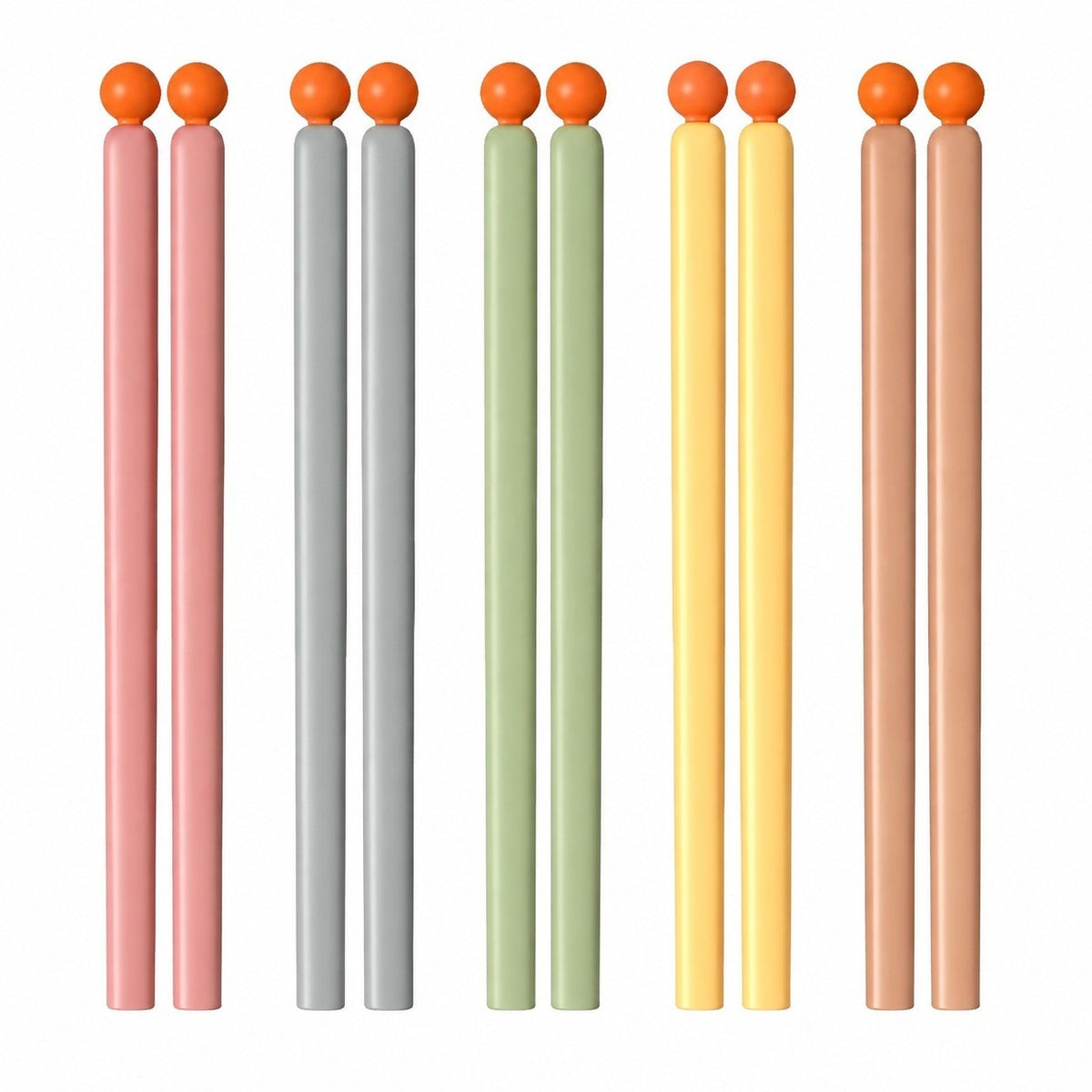 Alloy Serving Chopstick Set, 24cm, Ice Mist Five-Color, 5 Pairs, Dishwasher Safe - product view 3