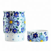 Ceramic Chopstick Holder with Tray, Hand-Painted - product view 1