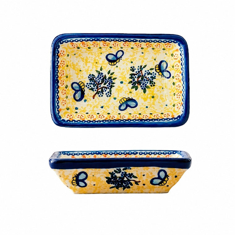 Rectangular Ceramic Dipping Dish, Hand-Painted, 9.5cm - product view 1