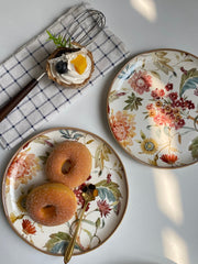 Autumn Garden 8 Inch Ceramic Plate, Underglaze Decorative Dinnerware - detail 2