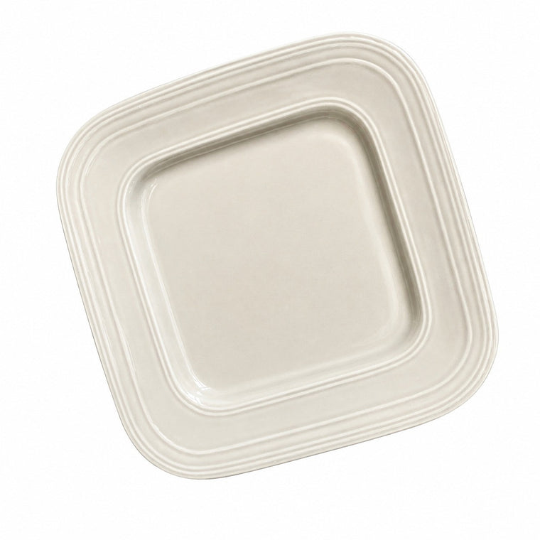 Orange-Red Rectangular Ceramic Plate, 9 Inch, Underglaze Relief Decor - product view 1