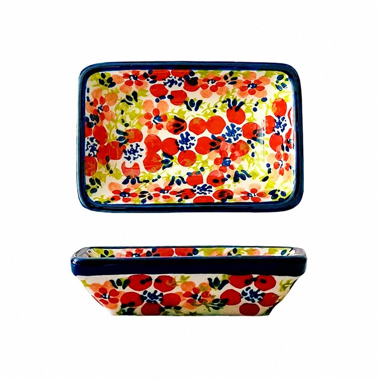 Rectangular Ceramic Dipping Dish, Hand-Painted, 9.5cm - product view 2