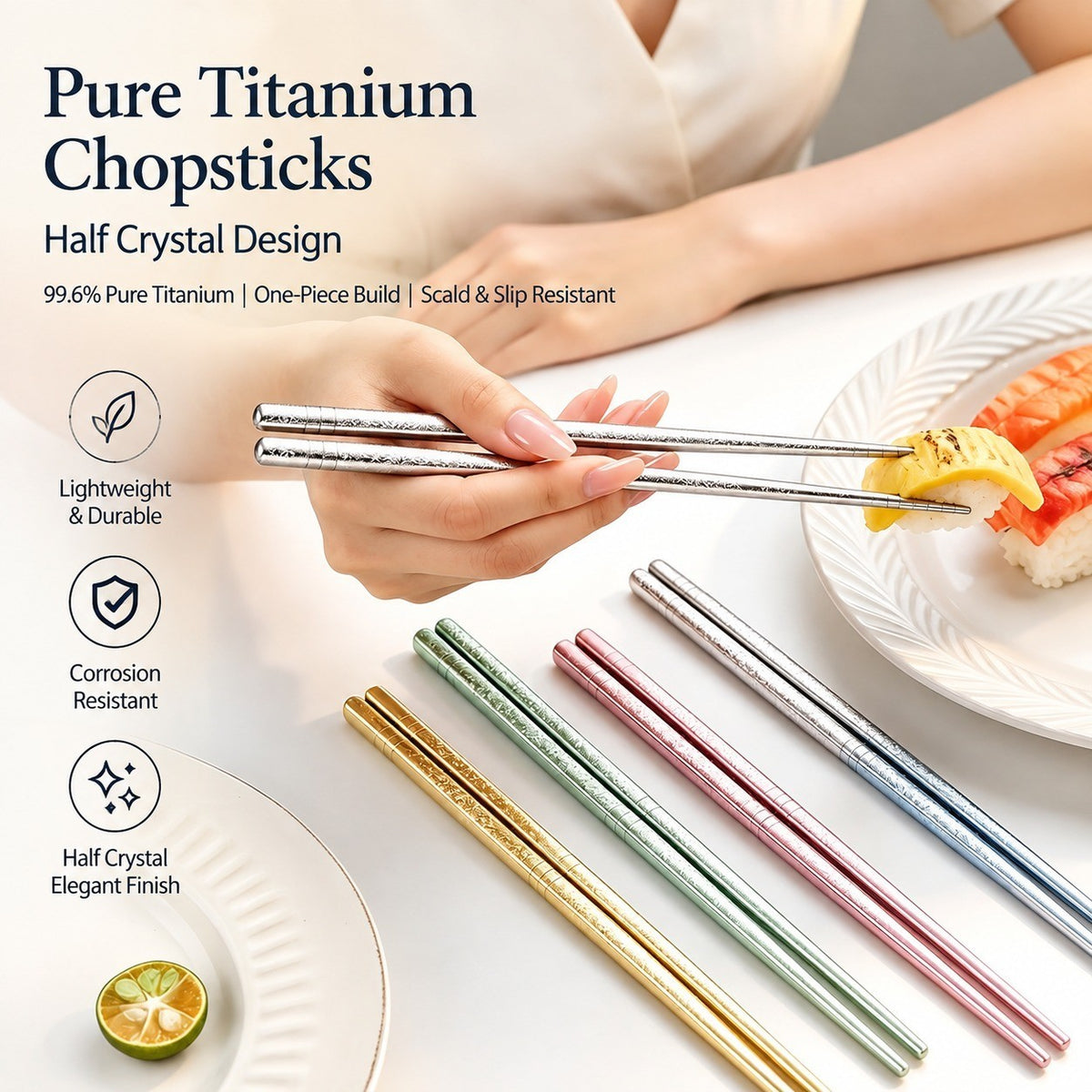 Titanium Alloy Chopsticks, 23.5 cm Dining Utensils - detail 2