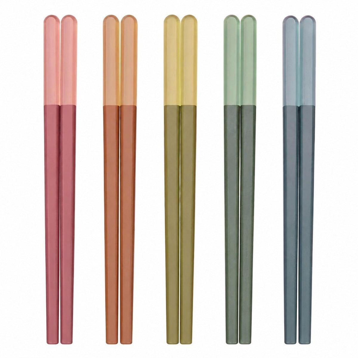 Alloy Serving Chopstick Set, 24cm, Ice Mist Five-Color, 5 Pairs, Dishwasher Safe - product view 1