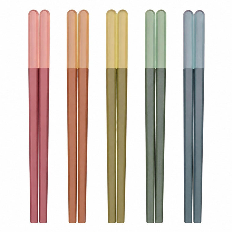 Alloy Serving Chopstick Set, 24cm, Ice Mist Five-Color, 5 Pairs, Dishwasher Safe - product view 1