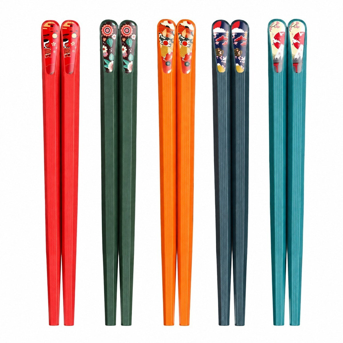 Alloy Serving Chopstick Set, 24cm, Ice Mist Five-Color, 5 Pairs, Dishwasher Safe - product view 5
