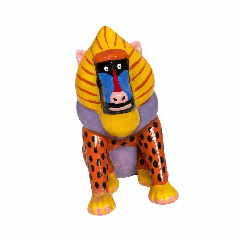 Purple Baboon Ceramic Seasoning Shaker, Hand-Painted Spice Shaker Tabletop Accessory - product view 2