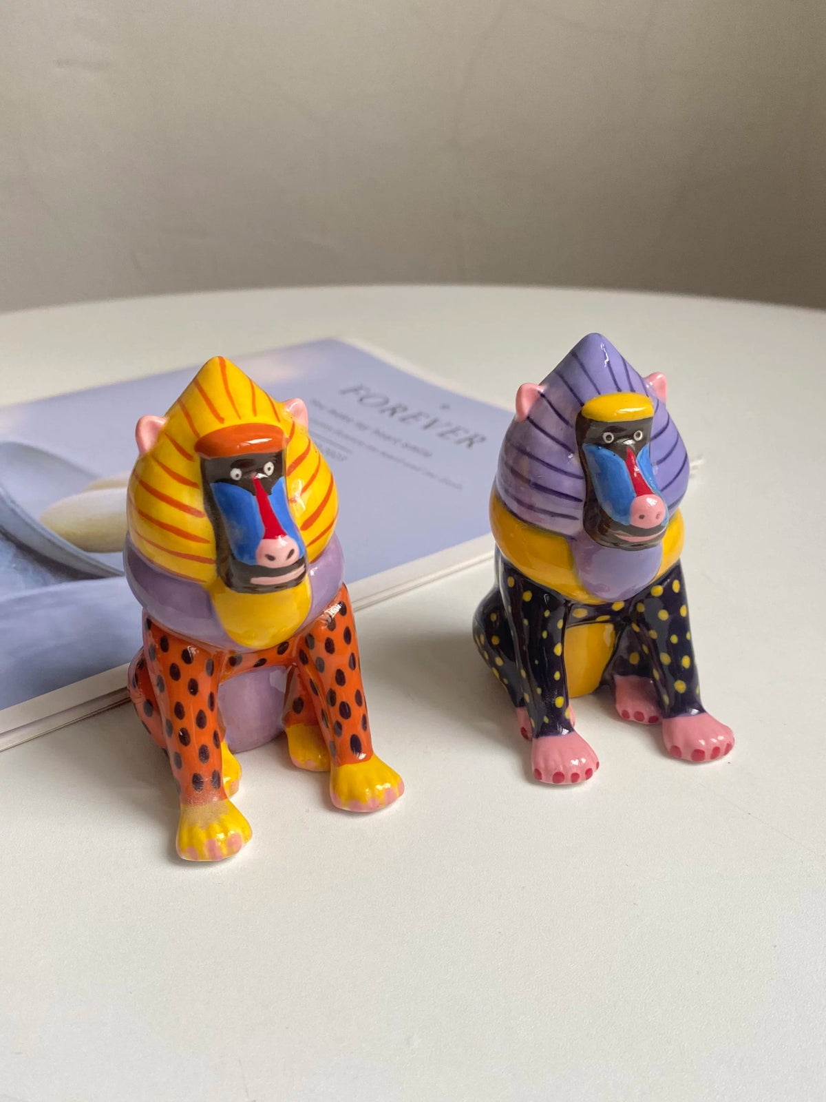 Purple Baboon Ceramic Seasoning Shaker, Hand-Painted Spice Shaker Tabletop Accessory - detail 2