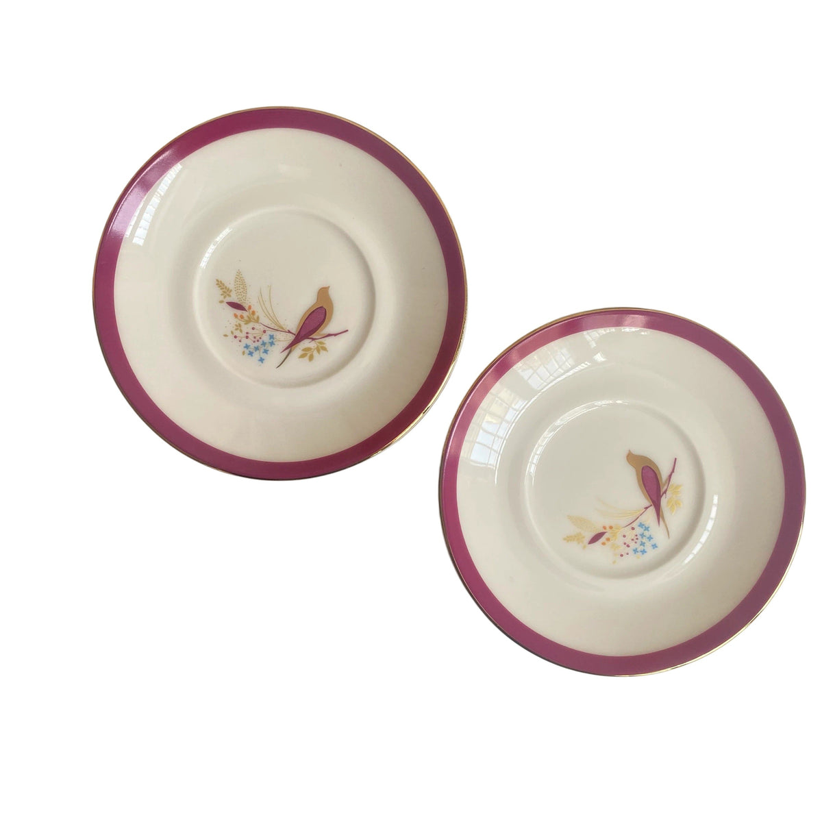 Red Porcelain Small Dish, Gold Painted Detail - product view 2