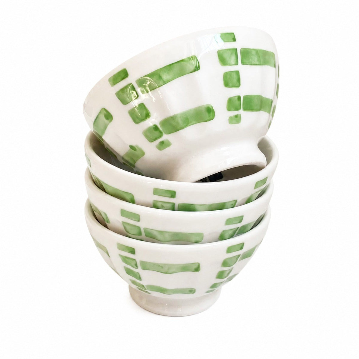 Green Pattern Ceramic Small Dish, 3.5 Inch, Underglaze Decoration - product view 1