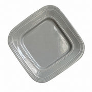 Orange-Red Rectangular Ceramic Plate, 9 Inch, Underglaze Relief Decor - product view 3