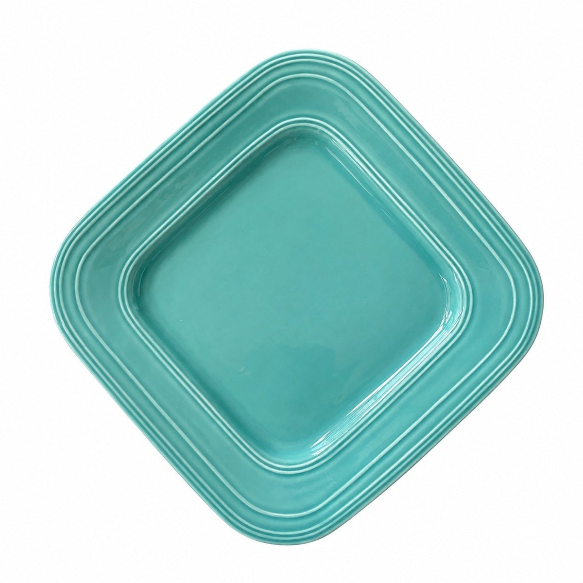 Orange-Red Rectangular Ceramic Plate, 9 Inch, Underglaze Relief Decor - product view 4