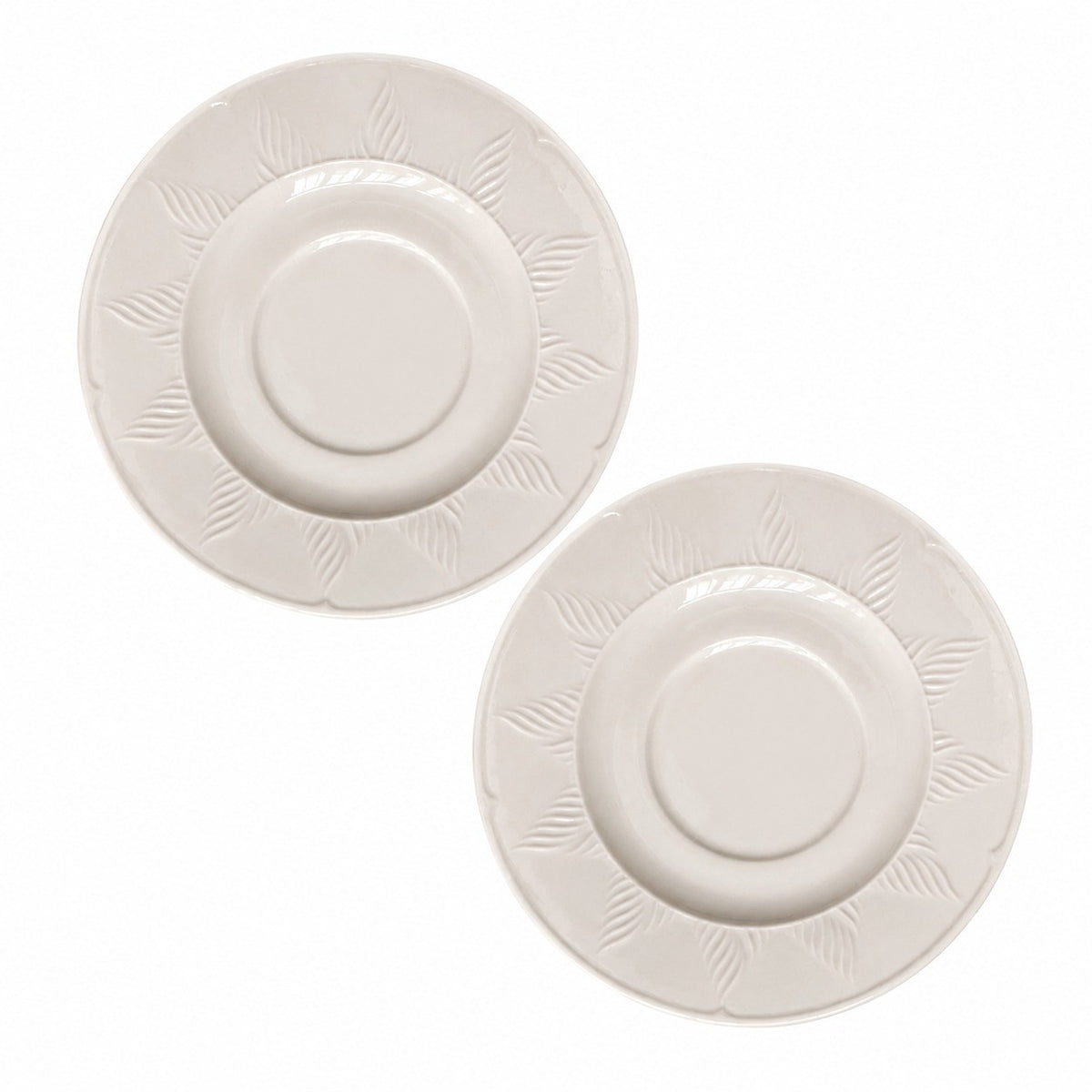 Feather Relief White Ceramic Small Dish, Underglaze Decorative - product view 6