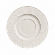 Feather Relief White Ceramic Small Dish, Underglaze Decorative - product view 3