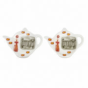 Ceramic Dish 2-Piece Pack, Tea Pot Design, 11.5 x 8.3 x 1.5 cm Tea Set - product view 1
