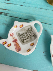 Ceramic Dish 2-Piece Pack, Tea Pot Design, 11.5 x 8.3 x 1.5 cm Tea Set - detail 2