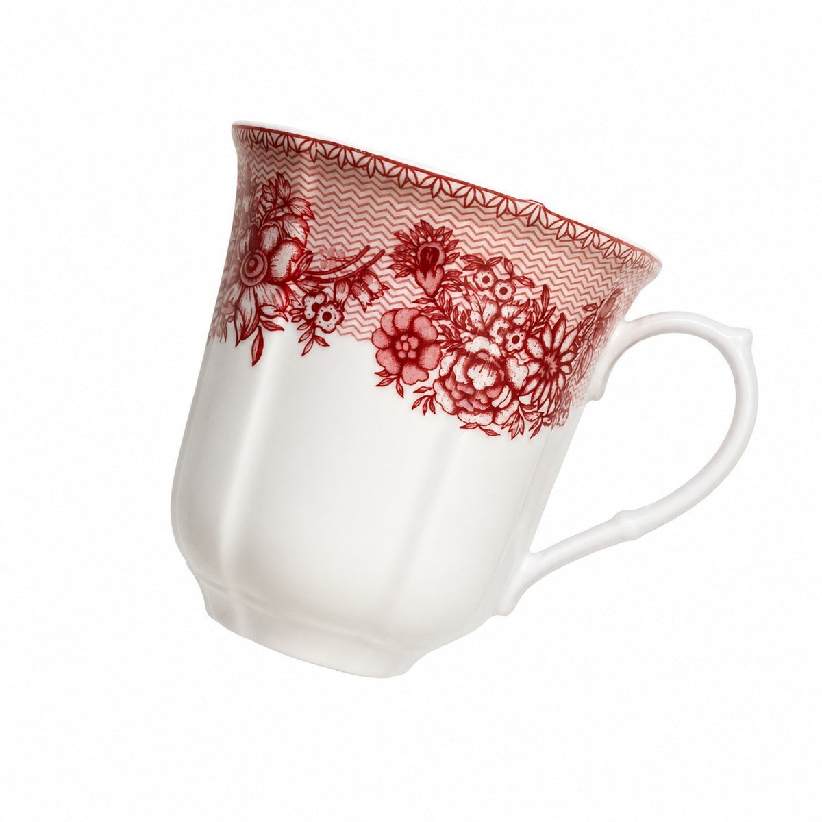 Green Peony Ceramic Cup, Tea Coffee Mug - product view 8