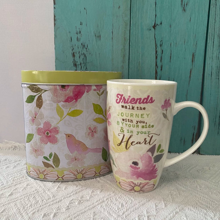 Ceramic Cup with Floral Design, 500ml, Gift Tin Box - detail 1