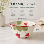 Ceramic Bowl 6.75 Inch, Hand-Painted Underglaze Decorative, 16.5 x 9 cm - detail 1