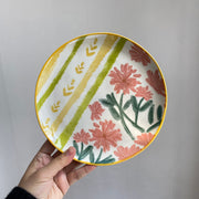 Spring Garden 8 Inch Ceramic Plate, Hand-Painted Underglaze Decorative Dinnerware - detail 1