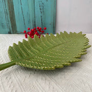 Large Ceramic Leaf Plate, 41.3 x 27 x 3, Decorative Dinnerware - detail 2