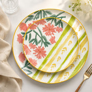 Spring Garden 8 Inch Ceramic Plate, Hand-Painted Underglaze Decorative Dinnerware - detail 3