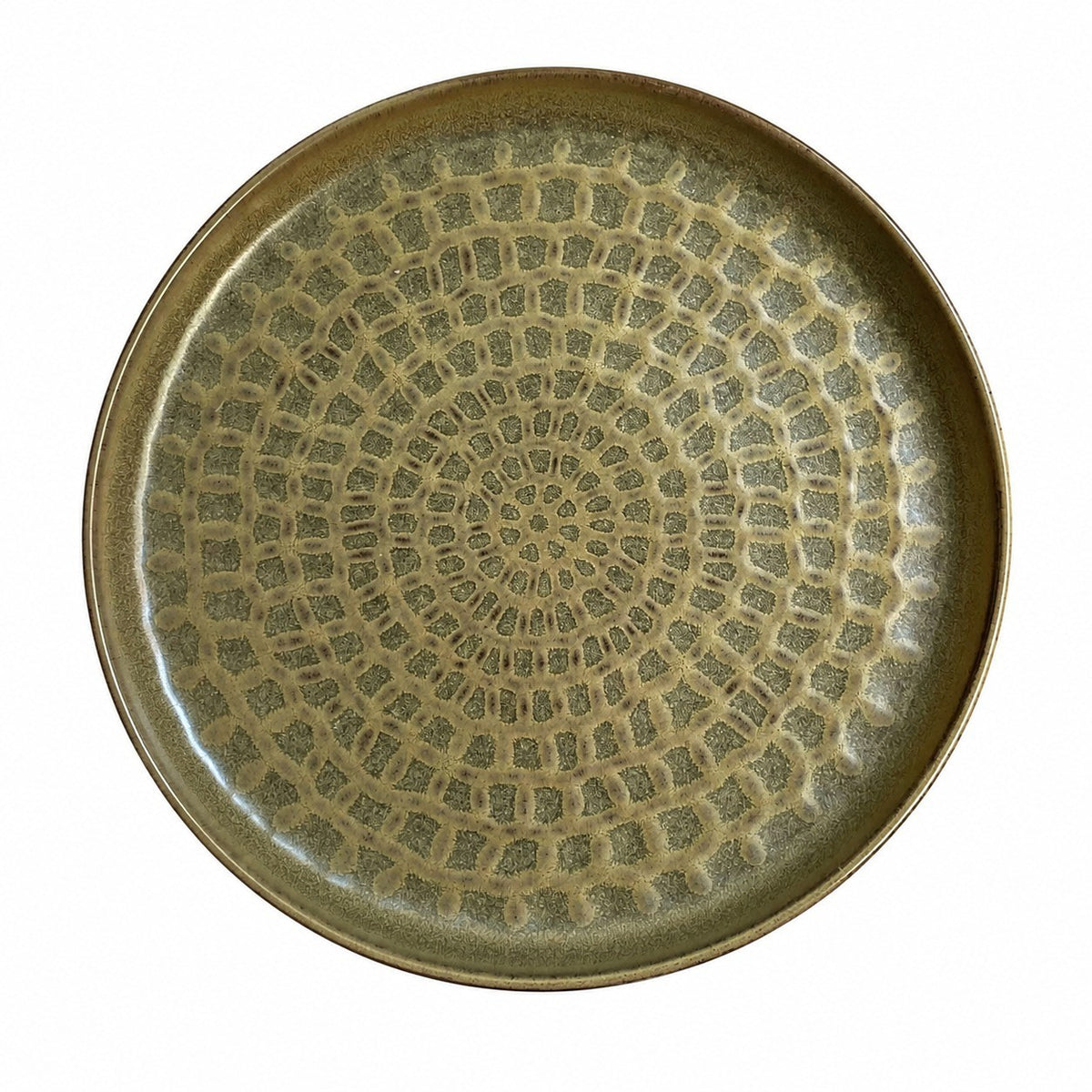Hammered Ceramic Plate 10 Inch, Vertical Pattern, 25.5 x 2.5 cm, Dinnerware - product view 1