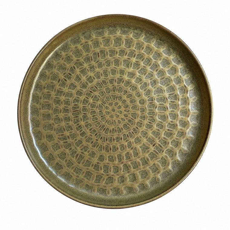 Hammered Ceramic Plate 10 Inch, Vertical Pattern, 25.5 x 2.5 cm, Dinnerware - product view 1