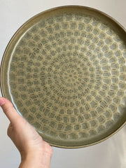 Hammered Ceramic Plate 10 Inch, Vertical Pattern, 25.5 x 2.5 cm, Dinnerware - detail 3