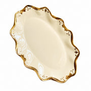 12 Inch Ceramic Fish Platter, Gilded Ivory Yellow, Serving Dish - product view 1