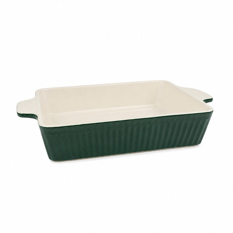 Ceramic Double-Handled Baking Dish, Dark Green, 27.5 x 17.5 x 5 cm - product view 1