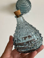 Glass Sake Carafe 180ml with Wood Stopper, Pale Blue-Green - detail 3