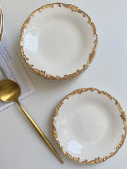 Vine Gold Rim Small Ceramic Dish, Pack, Relief Detailing - detail 2