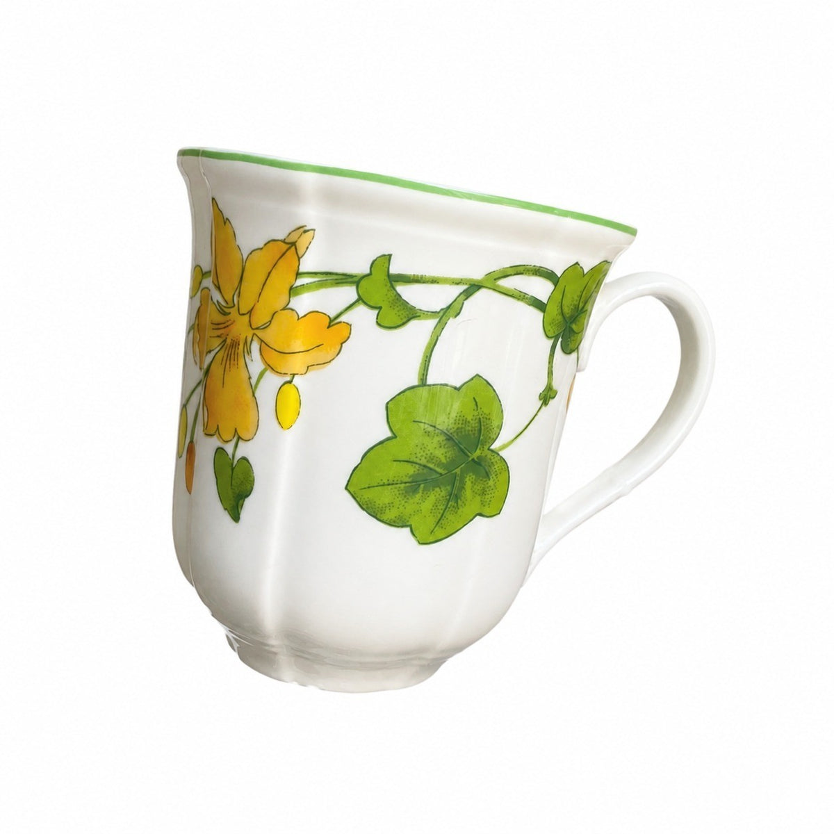 Green Peony Ceramic Cup, Tea Coffee Mug - product view 10