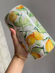 Ceramic Jar with Blue Lid, Lemon Design, 1300ml Kitchen Storage Container - detail 3