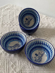 Ceramic Small Bowl, Three-Footed Blue Design, Decorative Serving - detail 2