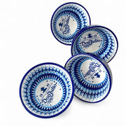 Ceramic Small Bowl, Three-Footed Blue Design, Decorative Serving - product view 2
