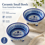 Ceramic Small Bowl, Three-Footed Blue Design, Decorative Serving - detail 1